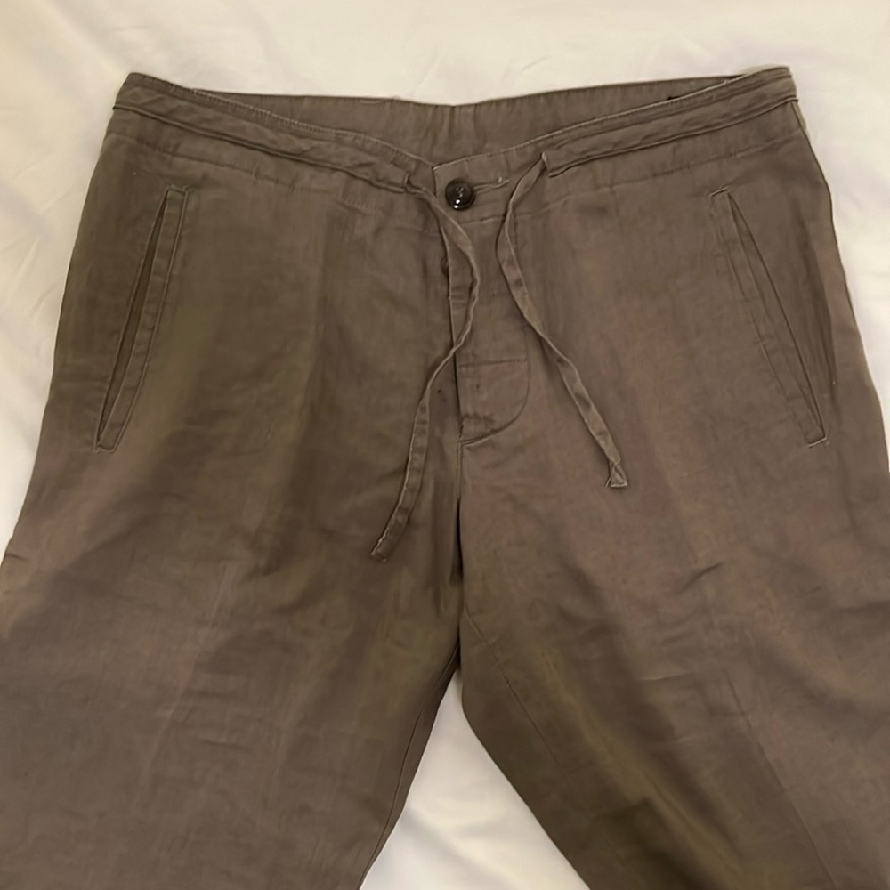 HUGO BOSS REGULAR-FIT TROUSERS IN LINEN 30R